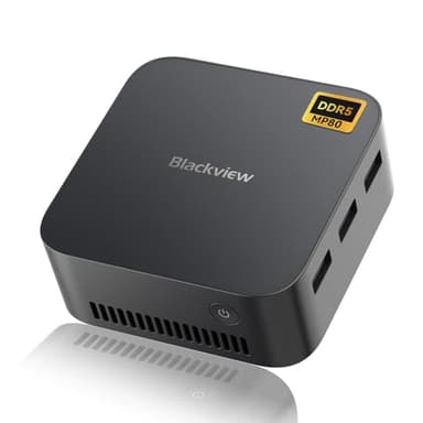 Blackview MP80 Mini PC Ιntel Alder Lake N95 (4C/4T, bis zu 3,4 GHz), 16GB DDR5 512GB SSD, 4K@60Hz DREI Bildschirm Anzeige, 2 x Gigabit Ethernet, 2.4+5G WiFi, BT4.2, Micro Desktop Computer Büro Schule