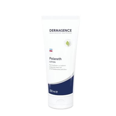 DERMASENCE Polaneth Lotion, 200 ml, Körperpflege gegen Juckreiz, beruhigt trockene Haut, zieht schnell ein, mit Urea, parfümfrei, ideal für Altershaut und Neurodermitis, vegan