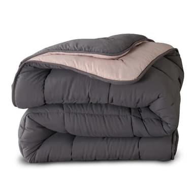 Slaapspeciaal Bettdecke ohne Bezug 135x200 - Ganzjahresdecke [Wärmeklasse 2] Steppdecke mit Gelfasern für Daunengefühl [Softcell Füllung] - Grau Beige