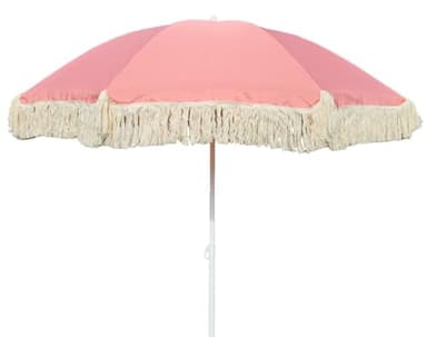 Meinposten Sonnenschirm ROSA Strandschirm Schirm UV Schutz mit Tasche Fransen knickbar Ø 150 cm