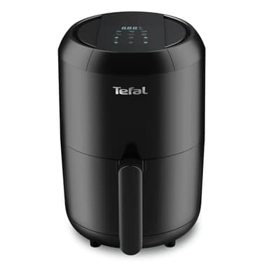 Tefal Mini Heißluftfritteuse Easy Fry Compact, Heissluftfritteuse klein 1-2 Personen: 1,6 l Kapazität, 6 automatische Programme, Digitales Display, energiesparend, Friteuse ohne Öl, schwarz, EY3018