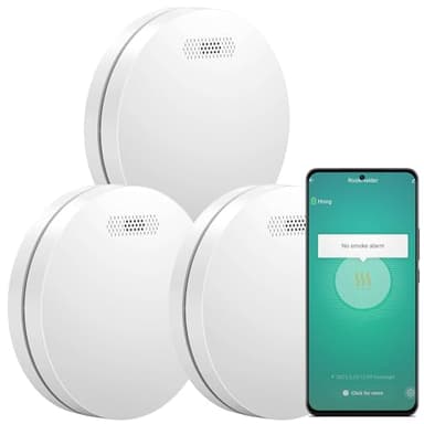 Aroha Smart Connect Rauchmelder WLAN - 10 Jahre Batterie - Feuermelder WLAN Vernetzt mit App Tuya & Smartlife, Smart Home - 3 Set