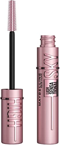 Maybelline New York Sky High Schwarze Wimperntusche für extrem lange Wimpern und Volumen, Lash Sensational Sky High Mascara, Farbe: Very Black, 7,2 ml
