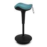IWMH Ergonomischer Arbeitshocker, Hochverstellbare Stehhilfe, Atmungsaktiver Sitz-Steh-Hocker 360° Drehbar, Ergonomische Stehhocker Büro (Blau)