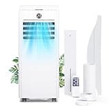 Klimaanlage Mobil - 7000BTU Mobiles Klimagerät mit Abluftschlauch, Kühl-/Ventilations-/ Entfeuchtungs-/Schlafmodus Alle-in-1, Digitalanzeige & Fernbedienung, 360° Rollen, 24H Timer, inkl. Fenster-Kit