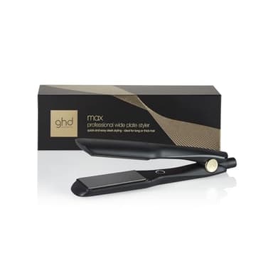 ghd max - professionelles Glätteisen mit breiten Platten in Schwarz - für langes, dickes oder lockiges Haar, glättet und erzeugt Wellen in der Hälfte der Zeit, Dual-Zonen-Technologie