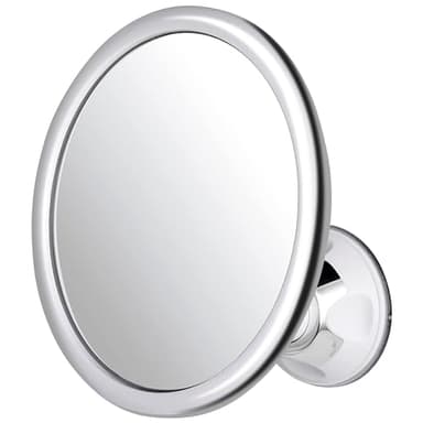 MIRRORVANA Runder beschlagloser Duschspiegel zum Rasieren, bruchsicherer Spiegel mit 360° drehbarem Saugnapf für Damen und Herren, 17 cm (klassisches Chrom), MVCF67CH1X