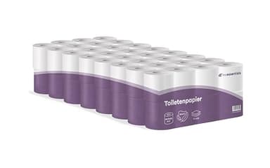 Inoverse Toilettenpapier 128 Rollen, Klopapier 3-lagig, 150 Blätter pro Rolle Wc papier, Weich und Stark Klopapier, 100% Zellstoff Toilet Paper, Grosspackung, 2 Pack(64 Rollen/1-er Pack)