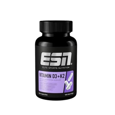 ESN Vitamin D3 + K2, 120 Kapseln, für Immunsystem, Knochen und Blutgewinnung, made in Germany