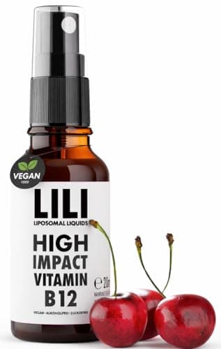 High Impact Vitamin B12 Spray - liposomales Liquid mit 500 µg pro Sprühstoß - Bioaktive Formen Methylcobalamin + Adenosylcobalamin I hochdosiert I 160 Sprühstöße I vegan, alkoholfrei & zuckerfrei