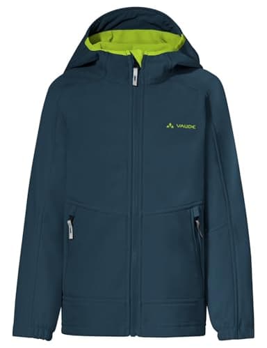 VAUDE Softshell Jacke Kids Rondane IV, hochwertige Outdoorjacke, wind- und wasserabweisende Regenjacke mit Kapuze, Klimaschonende Regenjacke Kinder