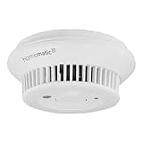 Homematic IP Smart Home Rauchwarnmelder mit Q-Label, Rauchmelder alarmiert lokal über die Sirene und per Push-Benachrichtigung in der Smartphone-App, integrierte LED-Notbeleuchtung, 156587A0