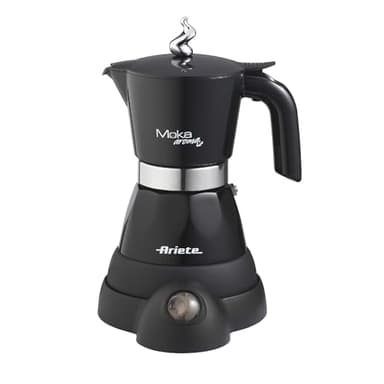 Ariete 1358 Moka Aroma, Elektrische Espressomaschine, 480 W, 2/4 Esoressitassen, Schwarz
