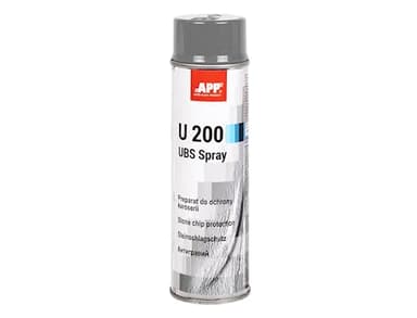 APP U200 UBS - Überlackierbarer Unterbodenschutz Spray für Autos und Wohnwagen aus Kunstharz und Kautschuk | Steinschlagschutz Spray | Korrosionsschutz Spray | Grau | 500 ml
