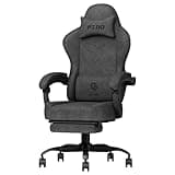 PZDO Gaming Stuhl Ergonomischer PC Stuhl mit Hightech-Stoff, Gamer Stuhls Computerstuhl mit Fußstütze, Bürostuhl, Gepolstert Gaming Chair, Gaming Sessel für Erwachsene, Teenager (Schwarz)