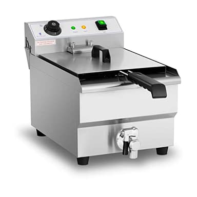 Royal Catering Elektro-Fritteuse Kapazität 13 l 3200 W Temperaturbereich 50-200 °C Ablasshahn Edelstahl Gastro Fritteuse