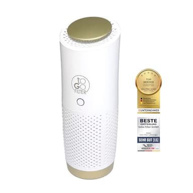 toGo Filter Mini Luftreiniger mit Akku - tragbar & klein - HEPA 13 & Aktivkohle - Smart-Sensor - für Auto, Flugzeug, Reisen, Büro, Allergiker gegen Pollen - USB aufladbar 15㎡ Raum (weiss)