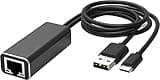 Lotvic Ethernet Adapter, Ethernet Adapter Gigabit,USB Auf RJ45 LAN Netzwerkadapter mit USB 2.0 Netzkabel,Kompatibel für Amazon Fire TV,Google Home Miniund,Fire TV Stick und Chromecast-Geräten(Schwarz)