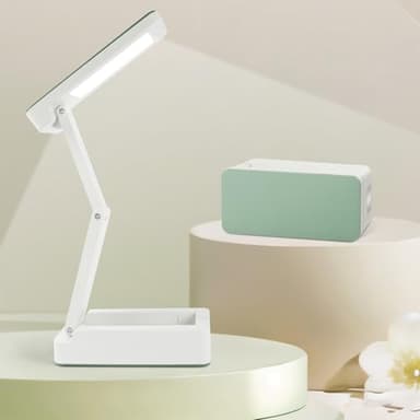 HOTUT LED Tischlampe Kabellos, 1200mAh Akku LED Tischlampe Faltbar & Tragbar Schreibtischlampe Kabellos, 3 Lichtmodi 3 Helligkeit, Schreibtischlampe, Leselampe Desk Lamp Tischleuchte