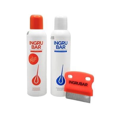 Ingrubar Läuseshampoo Laus&Nissenfrei 2x150ml Lotion & Pflegeshampoo - Läusemittel & Läusekamm Set • Ohne Silikone & Pestizide • Pflanzliche Öle • Vegan - Lindert Juckreiz