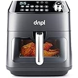 Dripl Heißluftfritteuse 5,7L, XXL Fritteuse mit LCD Touchscreen, AirFryer mit 12 Programmen, Kompakte Heissluftfriteuse mit Digitalem Display, Energieeinsparung, Vorheizen & Warmhalten, ohne Öl