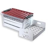 Weihnachtskugeln Aufbewahrungsbox mit Deckel | Sichere & stilvolle Aufbewahrung für Weihnachten | Christbaumkugeln | Christbaumschmuck und Deko | 47 Liter | BPA-frei | Compact Box