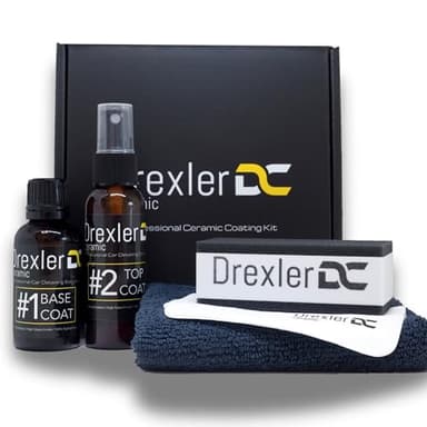 Drexler Ceramic Coating Kit 30ml + 50ml – 9H Keramische Beschichtung für Autos | 3-5 Jahre Schutz, Hydrophobe Technologie & Hoher Glanz | Professionelle Auto-Versiegelung