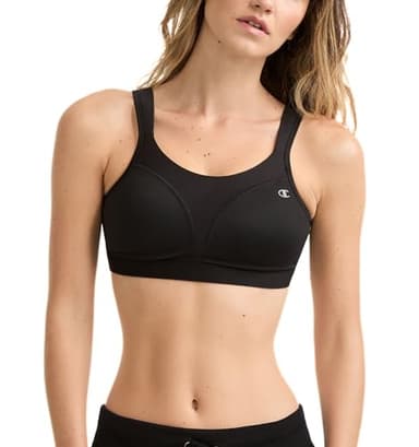 Champion Damen Sport BH Spot Comfort Maximale Unterstützung High Impact Sport BH für Frauen, Schwarz, 90C