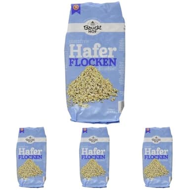 Bauckhof Haferflocken Kleinblatt glutenfrei, (1 x 475 g) - Bio (Packung mit 4)