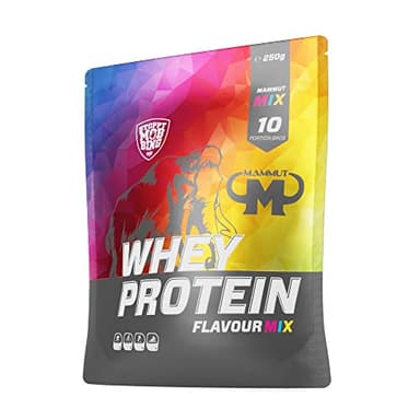 Mammut Nutrition Whey Protein Pulver Probierpaket – 10 x 25g – ideal zum Muskelaufbau und -erhalt – Probierbundle mit verschiedenen Sorten – Whey Portionsbeutel zum Testen