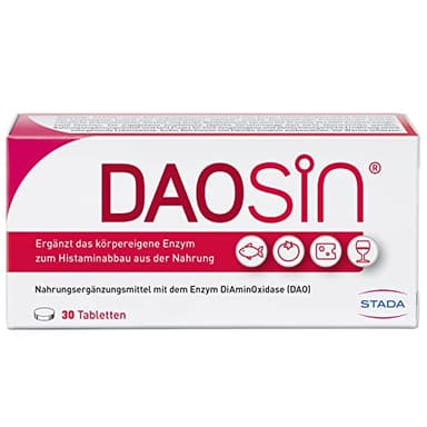 DAOSiN Tabletten bei Histaminunverträglichkeit zur Ergänzung des körpereigenen DAO-Enzyms zum Histaminabbau aus der Nahrung - 1 x 30 Tabletten