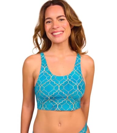 Kiniki Tan Through Sonnendurchlässiger Cropkini Bikinitop Damen Bademode - Emerald
