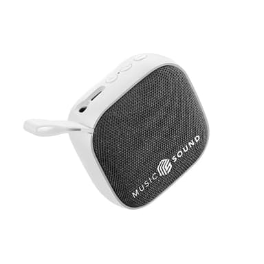 Music Sound - MINI - Bluetooth-Lautsprecher - 3-Watt-Leistung - 4 Stunden Spielzeit - Kompakt und tragbar - Weiche und farbenfrohe Stoffoberflächen - Weiß