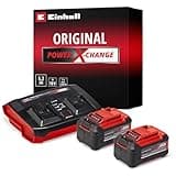 Original Einhell Starter Kit Akku und Ladegerät Power X-Change (Lithium Ionen, 18 V, 2x5,2 Ah Akku und Twincharger, passend für alle Power X-Change Geräte)