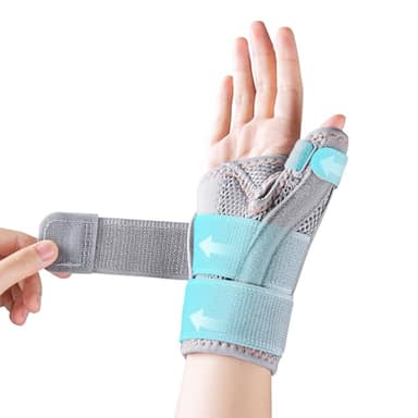 CURECARE Daumenschiene, Bequeme CMC-Daumenbandage Rechts & Links, Daumenorthese in Universalgröße für Arthritis, Sehnenscheidenentzündung, CMC-Gelenkverletzungen (Grau)