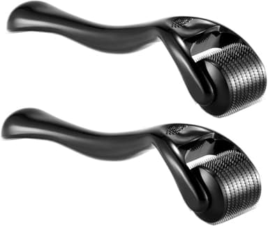 OCHILIMA Bartroller, 540 Titan-Mikronadel-Roller für Gesicht Gesichtsfalten Haarausfall Dehnungsstreifen Haarwuchs Bart roller professionelle Microneedling Derma Needling Kit mit Fall (2 Stück 2,0mm)