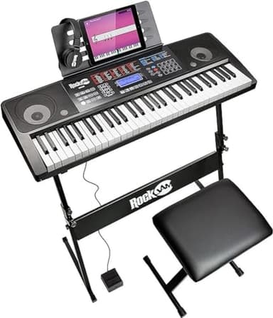 RockJam 61 Key Keyboard Piano Kit with Touch Display