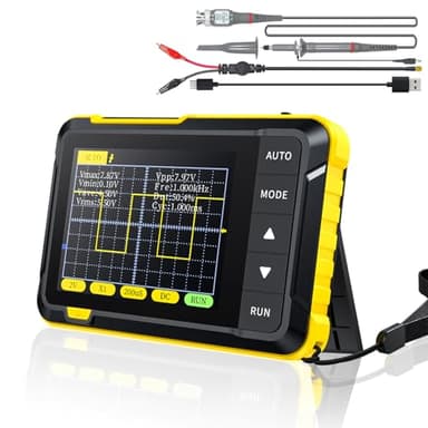 SURLABA Digitales Mini Oszilloskop, 200KHz Bandbreite Tragbares Taschen Oscilloscope mit Abtastrate 2.5MS/s, 2.8" TFT, Triggermodus Auto/Nomal/Einzel für Anfänger, DIY, Heimgebrauch