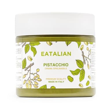 EATALIAN by AMZ BETTER Pistaziencreme, Köstliche streichfähige Creme mit Süßem und Einzigartigem Geschmack, Ideal auf Brot, Perfekt mit Eis, Hervorragend für Dubai Chocolate, 200 gr Made in Italy
