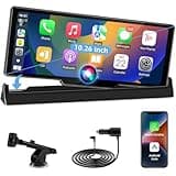 Vtopek Carplay Android Auto Display mit Exklusive Standhalterung Tragbares 10,26-Zoll Carplay Display mit HD-IPS-Touchscreen Car Play Auto-Bildschirm Buddy Display mit Bluetooth FM Siri Mirror Link