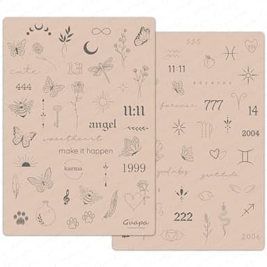 Rasmet 3 Stück Latex übungen Tattoo übungshautmit Mehr als 80 Schablonen Designs Perfekt zum Meistern von Winzigen Tattoo Grundtechniken (Rosa)