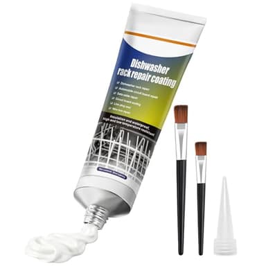 Spülmaschinenkorb Rost Reparatur, Geschirrkorb Reparatur Weiss Flüssigkunststoff, Rostschreck für Spülmaschine-Flüssige Abziehbare Gummibeschichtung-50ml (Weiß)