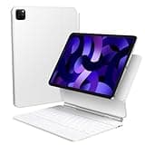 TECURS Tastatur für iPad Air 11 Zoll (M2 2024), iPad Air 5/4(2022/2020) Hülle mit Tastatur, Magic Keyboard für ipad pro 11(4. /3. /2. /1. Gen) mit Trackpad, QWERTZ, Weiß