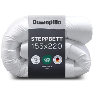 Dunlopillo Bettdecke 155x220 - Premium Ganzjahresdecke | Oeko-Tex Zertifiziert Decke für Allergiker | Winter Steppdecke, Decken, Duvet, Winterdecke, Bettdecken 155x220cm