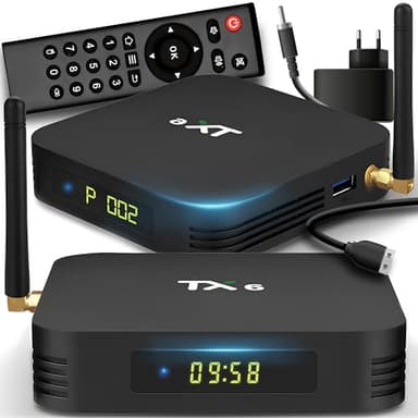 Retoo Android TV Box TX6 mit Fernbedienung | Media-Streaming-Client | 4GB RAM, 32GB ROM | HDMI, Miracast, HDR, Quad-Core AllWinner H6, 2.4GHz WiFi, Ethernet, USB 3.0, Smart MALI-T720 Grafikkarte