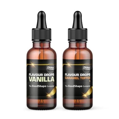 Flavour Drops zuckerfrei Set 2x 50 ml - Vanille & Karamell-Toffee | Geschmackstropfen OHNE KALORIEN zum Süßen mit Pipette | vegan | Für Naturjoghurt, Porridge oder Quark