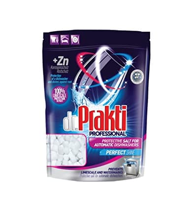 dr.Prakti Schutzsalz für Geschirrspüler – Schutz vor Kalk, verlängert die Lebensdauer der Spülmaschine, sorgt für strahlend sauberes Geschirr, 1,5 kg