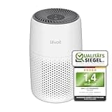 Levoit Luftreiniger Allergiker mit Aromatherapie, HEPA Luftfilter gegen Schimmel, Staub und Tierhaare bis zu 0,3 µm für Schlafzimmer, 7 Watt Energiesparend, 3 Geschwindigkeiten, 25dB, Weiß