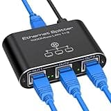 VEDINDUST LAN Switch 1 Auf 3 1000Mbps Netzwerk Splitter Aluminium Gigabit Ethernet Verteiler Mit USB-C-Netzkabel für Computer, Router, Set-Top Box