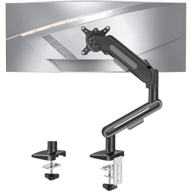 ELIVED Monitor Halterung für 17-34 Zoll Bildschirme, Einzelner Monitorarm hält 2-12 kg Monitor mit VESA 75/100mm, Höhenverstellbar Monitorhalterung mit Neigbar, Schwenkbar, Drehbar, Grau, EV3235B-G